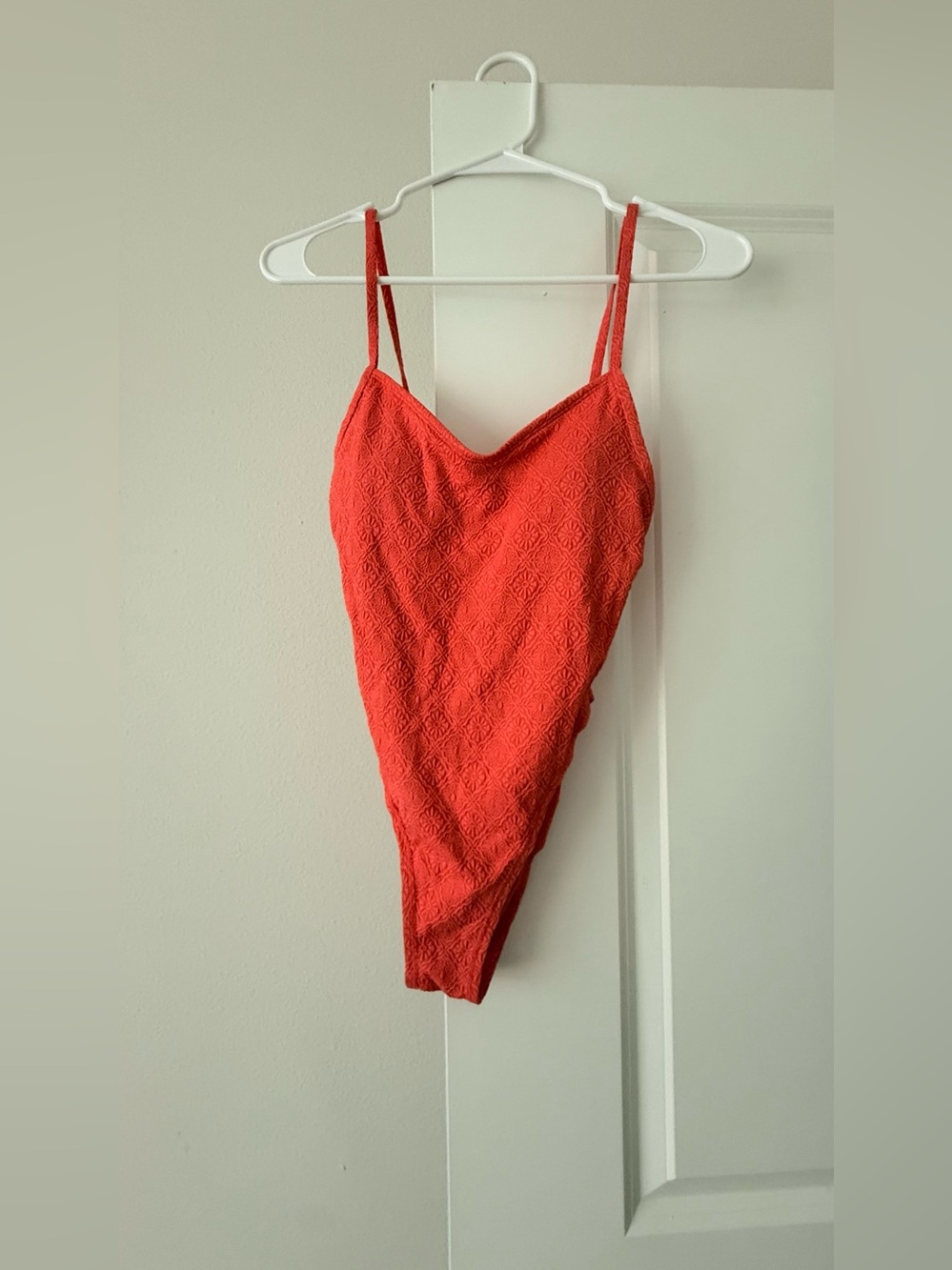 wild fable Red Lace-Texture Slip Bodysuit